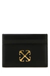 OFF-WHITE OFF WHITE WOMAN BLACK LEATHER CARD HOLDER