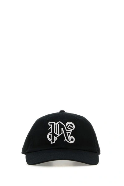 PALM ANGELS PALM ANGELS MAN BLACK COTTON BASEBALL CAP