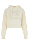 PALM ANGELS PALM ANGELS WOMAN IVORY COTTON SWEATSHIRT