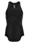 Rick Owens Leather Tank Top In Black