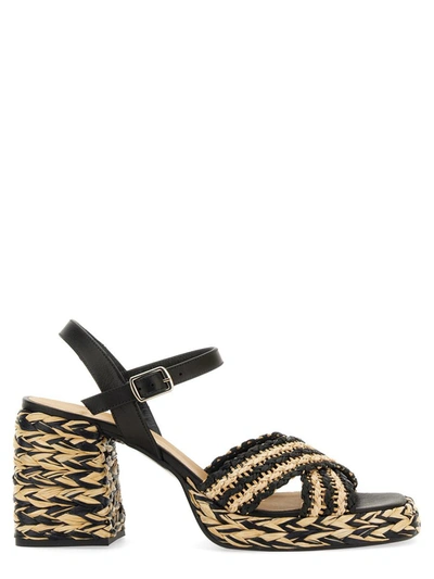 Castaã±er Vicen Sandals In Natural Raffia In Multi