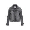 Acne Studios Buckled Stonewashed-denim Jacket In Grey