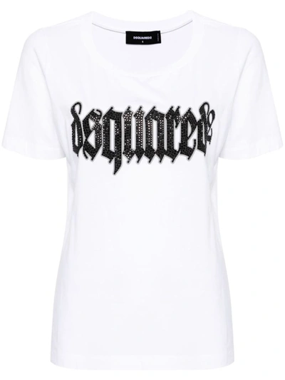 Dsquared2 White White Logo Print T-shirt
