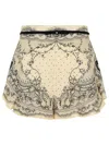 Zimmermann Crush Flat Front Frill Shorts Ivory Locket In Beige