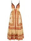 801 Zimmermann 'maxine' Orange Cotton Dress In Orange