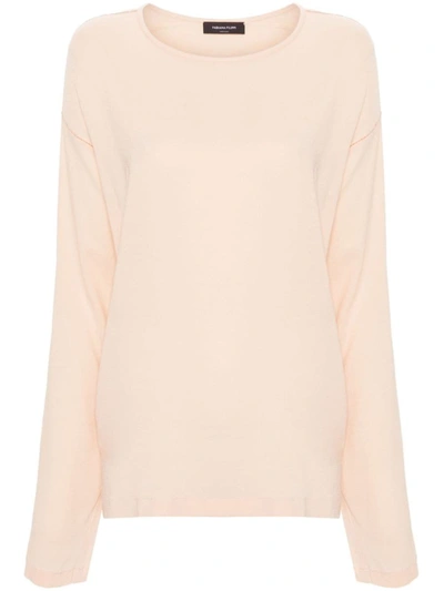 Fabiana Filippi Long Sleeve Viscose Top In Pink