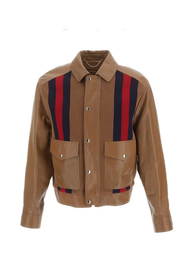 Gucci Panelled Leather Jacket In Cuir/mix