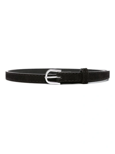 Totême Buckle-fastening Suede Belt In Espresso