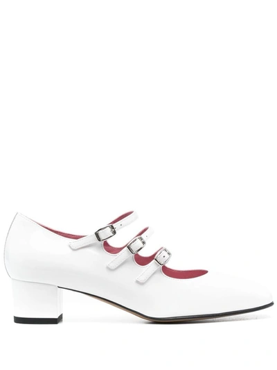 Carel Paris Kina Side Buckle-fastening Detail Pumps In Vernis Blanc