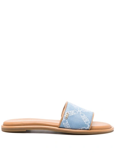 Michael Michael Kors Saylor Flat Sandals In Clear Blue