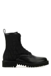 Valentino Chunky Sole Combat Boot With Iconographe Calfskin In Black