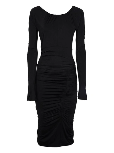 Victoria Beckham Wrap Dress In Black