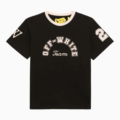 Off-white Kids' Off White™ Black Cotton T Shirt With Logo