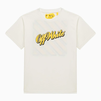Off-white Kids' Off White™ White Cotton T Shirt With Logo Baseball
