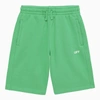 OFF-WHITE GREEN COTTON SHORTS WITH LOGO