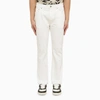 PALM ANGELS PALM ANGELS | WHITE JEANS WITH MONOGRAM EMBROIDERY