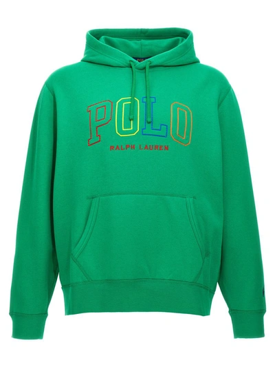 Polo Ralph Lauren Logo Hoodie In Green