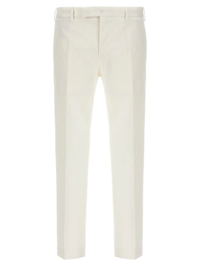Pt Torino Dieci Stretch Cotton Trousers In White