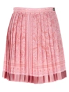 Versace Printed Silk Skirt In Pink