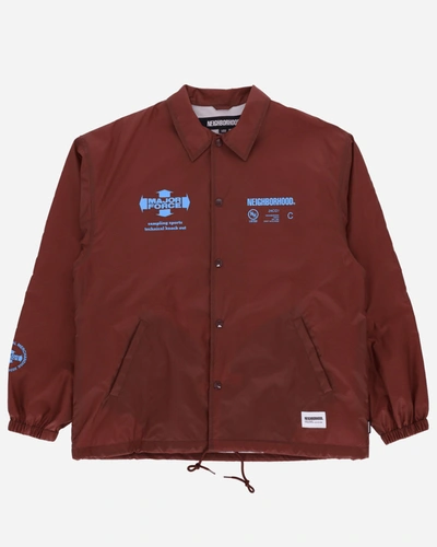 Neighborhood Major Force Windbreaker Jacket Burgundy In Black