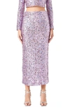 Endless Rose Women's Sequins Maxi Skirt In Amethyst