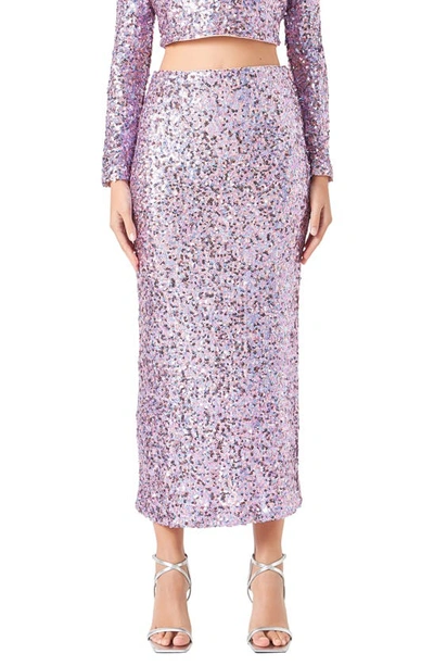 Endless Rose Women's Sequins Midi Skirt In Amethyst