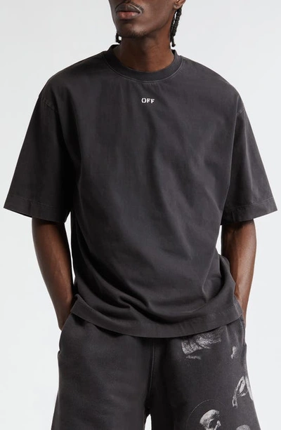 Off-white Graphic-print Cotton T-shirt In Black Grey