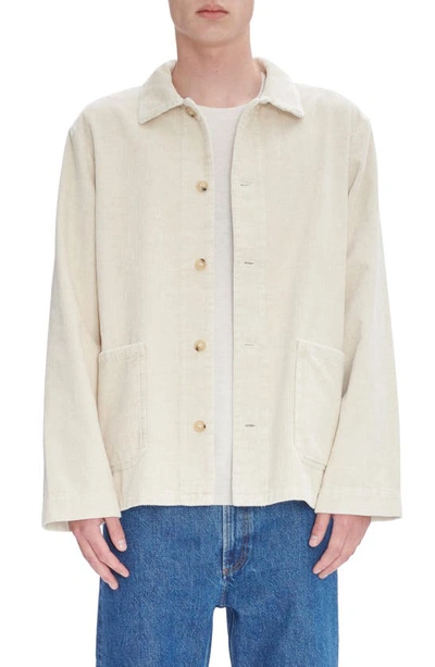 Apc Single-breasted Cotton Shirt Jacket In Aad_ecru