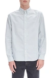 Apc Chemise Greg Stripe Organic Cotton Button-down Shirt In Green