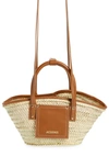Jacquemus Le Petit Panier Soli Woven Palm Basket Bag In Light Brown