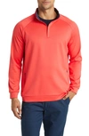 Mizzen + Main Versa Quarter Zip Performance Golf Pullover In Hibiscus Solid