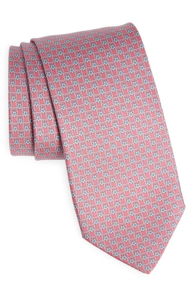 Ferragamo Tornero Soccer Ball Silk Tie In Rose