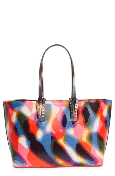 Christian Louboutin Cabata Small Illusion-print Tote Bag In Red