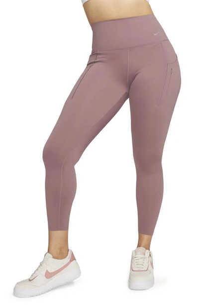 Nike Women's Go Firm-support High-waisted 7/8 Leggings With Pockets In Purple