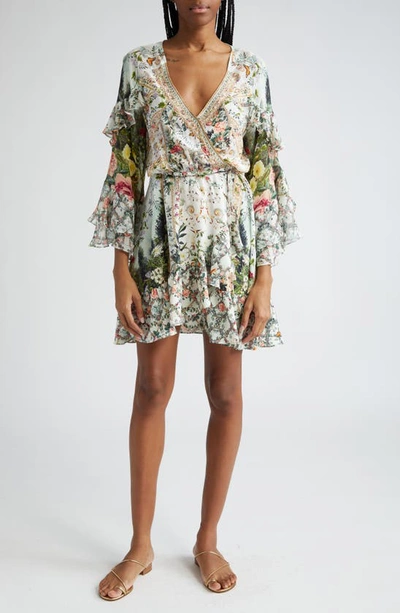 Camilla Ruffled Floral Silk Crêpe Wrap Dress In Renaissance Roman