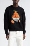 Casablanca Pyramide D'oranges Intarsia-knit Cotton Jumper In Black