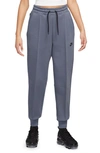 Nike Women's  Sportswear Tech Fleece Mid-rise Jogger Pants In Light Carbon/black 