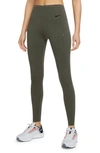 Nike Dri-fit Adv Go Leggings In Cargo Khaki/black