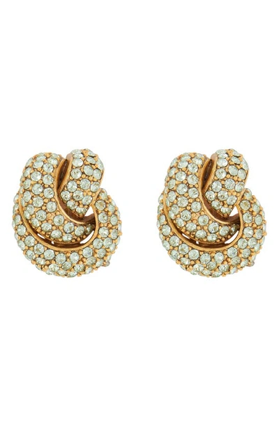 Oscar De La Renta Love Knot Clip-on Earrings In Peridot