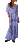 FREE PEOPLE SHADOW DANCE LACE DETAIL MAXI DRESS