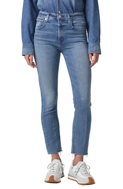 Citizen Of Humanity Isola Raw Hem Crop Straight Leg Jeans In Splendor