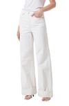 AGOLDE DAME CUFFED HIGH WAIST WIDE LEG ORGANIC COTTON JEANS