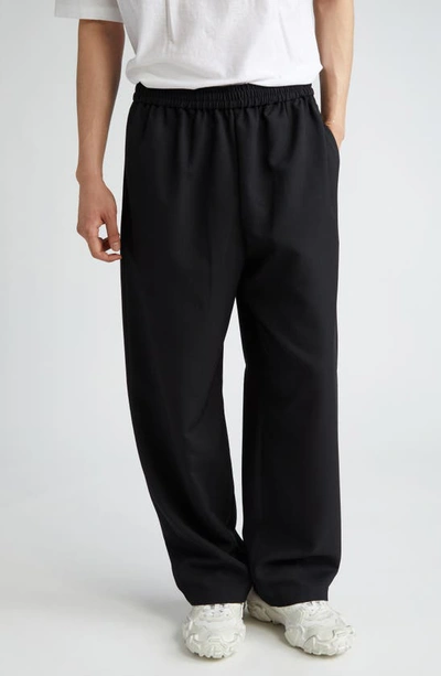 Acne Studios Relaxed Wide Leg Trousers In Black