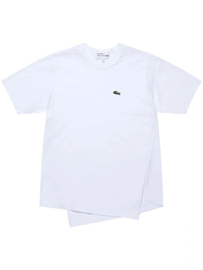 Comme Des Garçons Asymmetric Logo Patch T-shirt In White