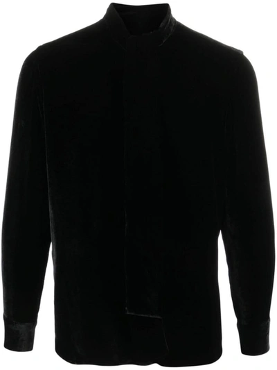 Lardini Scarfed Shirt In Black