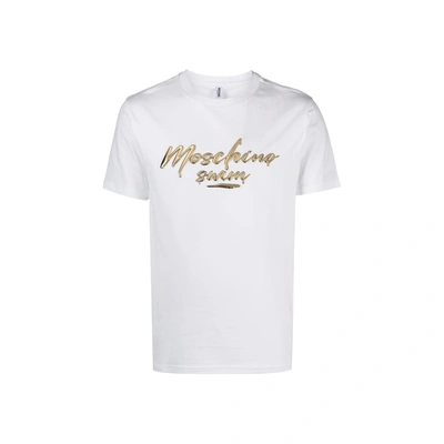 Moschino Swim Cotton Logo T-shirt In White