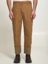 GUCCI BEIGE TROUSERS WITH GG CUFF