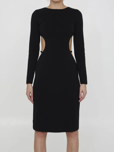 Gucci Cut Out Detailed G Square Midi Dress In Black