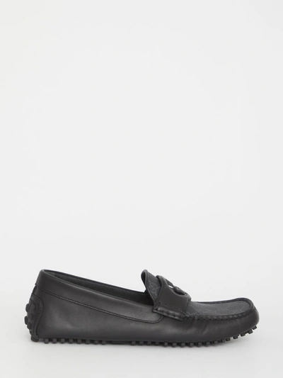 Gucci Square-toe Leather Loafers In Black