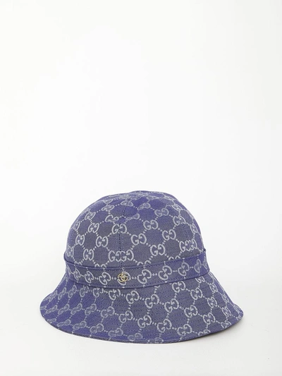 Gucci Blue Gg Bucket Hat